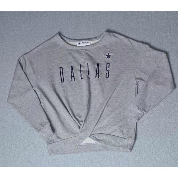 Dallas Cowboys Authentic Sweaters - Dallas Cowboys Pulloversweater Womens Size Small Grey And Navy Blue Long Sleeve